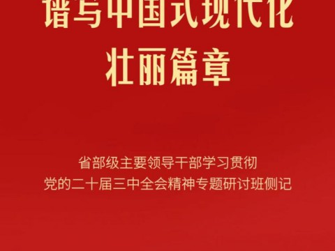 凝聚改革合力 谱写中国式现代化壮丽篇章——省部级主要领导干部学习贯彻党的二十届三中全会精神专题研讨班侧记